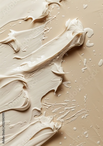 A creamy texture spread across a smooth surface, showcasing subtle variations in color and depth.