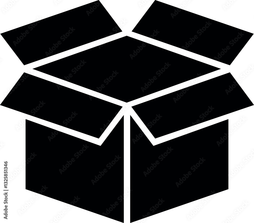 open cardboard box sign and symbol, parcel, package. open cardboard box sign and symbol, parcel, package.