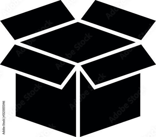 open cardboard box sign and symbol, parcel, package.
