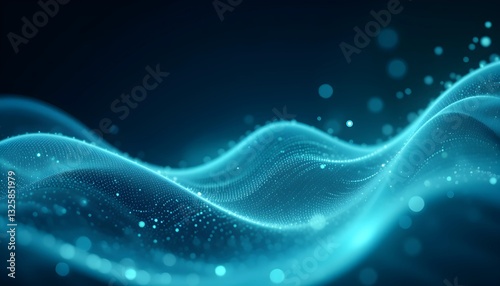 Abstract glowing blue waves on a dark background, creating a futuristic and high-tech visual. Perfect for digital concepts, innovation, and technology themes