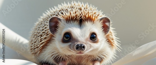 Cute hedgehog with expressive eyes and soft fur.