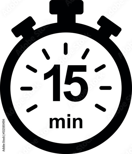 15 minutes countdown Timer vector illustration