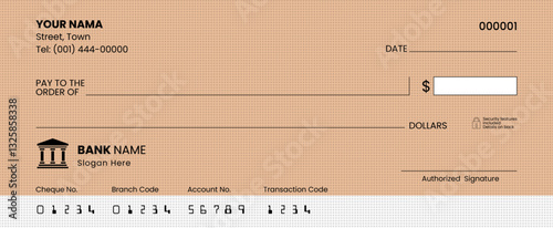 Professional Blank Check Template – Editable Bank Cheque Vector Design