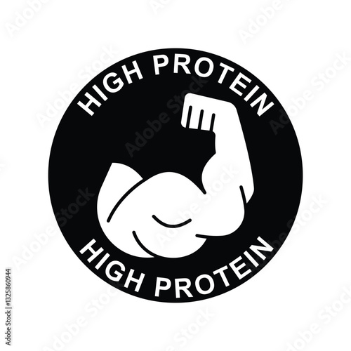 high protein icon round