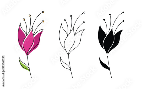 Beauty nature florist vector icon logo design template v.17