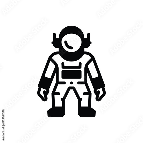 Black solid icon for astronaut