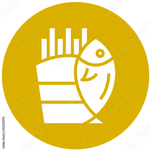 Vector Design Fish and Chips Icon Style