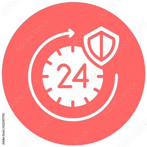 Vector Design 24 Hours Service Icon Style