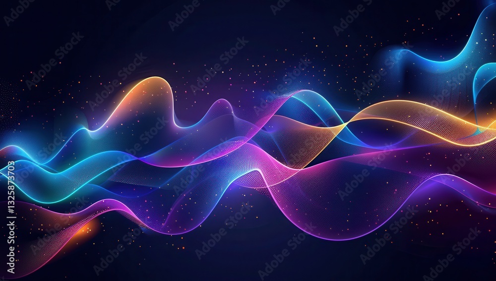Colorful Waves of Light Creating Beautiful Abstract Background Colorful Waves of Light Creating Beautiful Abstract Background