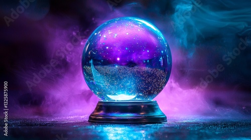 A shining crystal ball imbued with ethereal illumination.