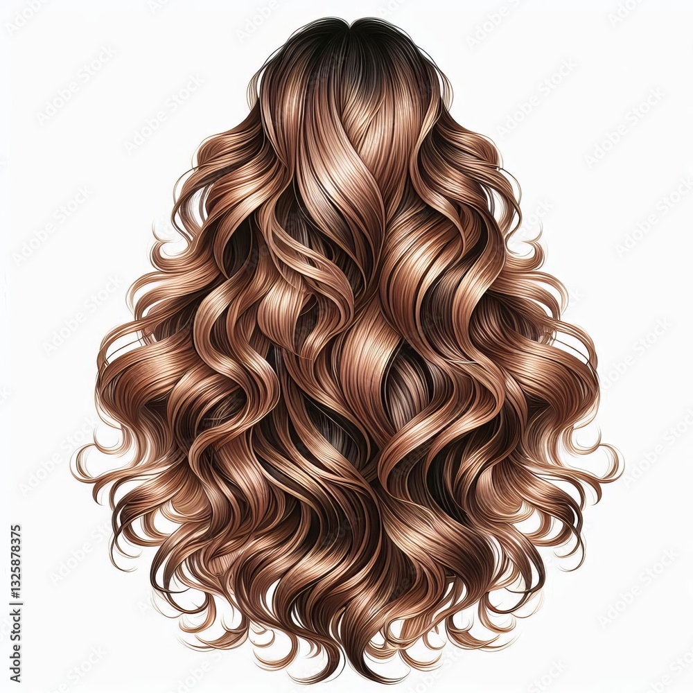 Naklejka premium Hair that has volume and waves providing a full and bouncy look