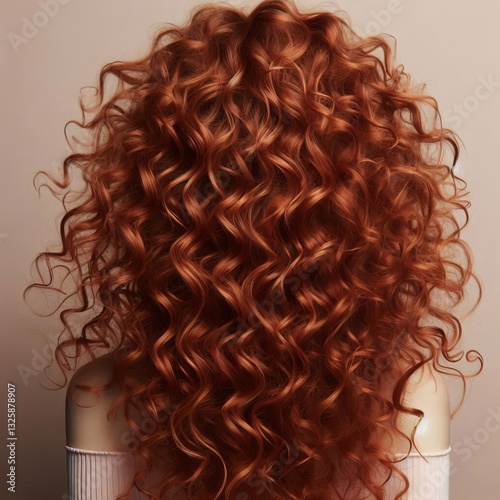 Hair that is naturally reddish and curly offering a bold and tex