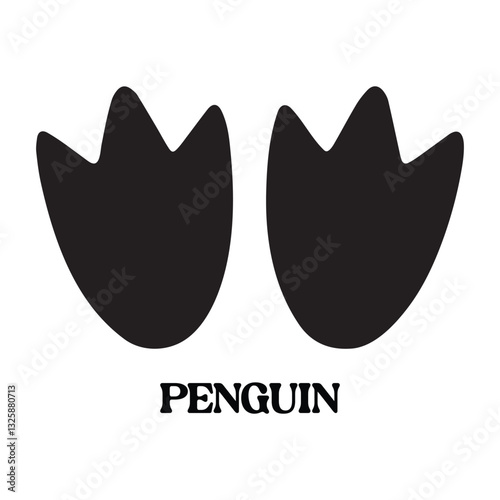 penguin footprint vector illustration, Animal foot print silhouette design
