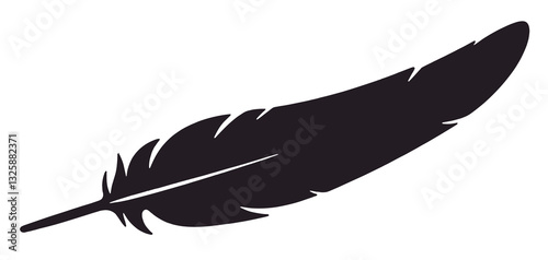 Elegant quill feather silhouette symbolizing creativity and writing