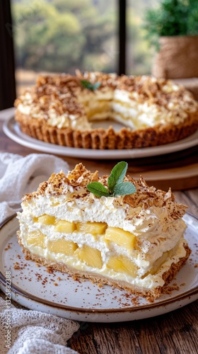 Wallpaper Mural Croffle with mango slices and Victoria Falls background Torontodigital.ca