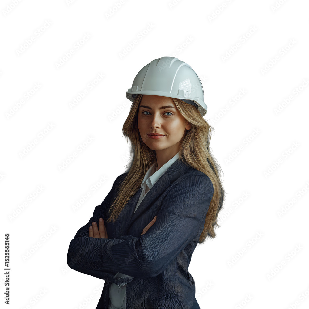 Female Engineer in Suit Jacket Looking Confident Female Engineer in Suit Jacket Looking Confident