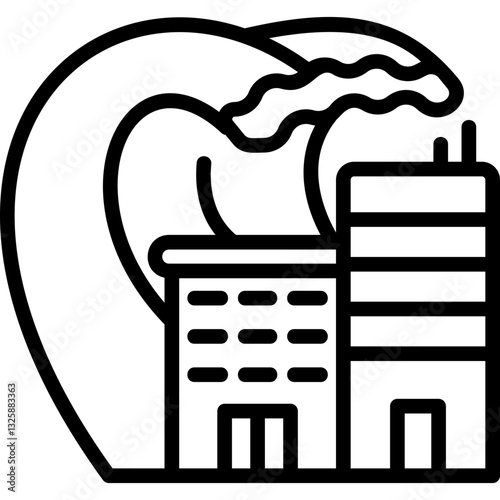 Tsunami Line Icon