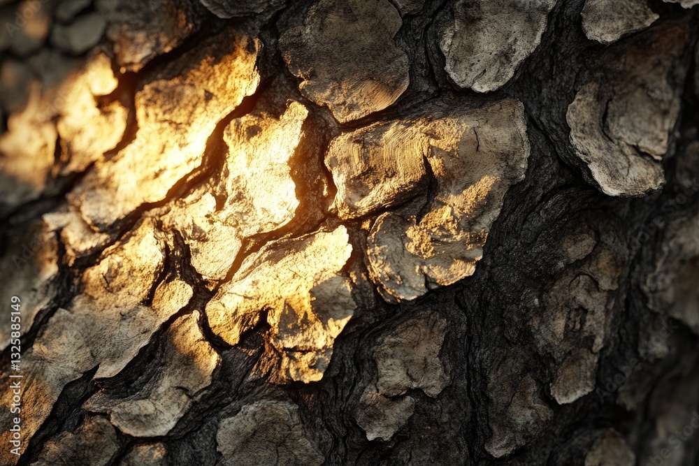 A close-up of textured tree bark illuminated by warm sunlight, showcasing natural patterns and colors. A close-up of textured tree bark illuminated by warm sunlight, showcasing natural patterns and colors.