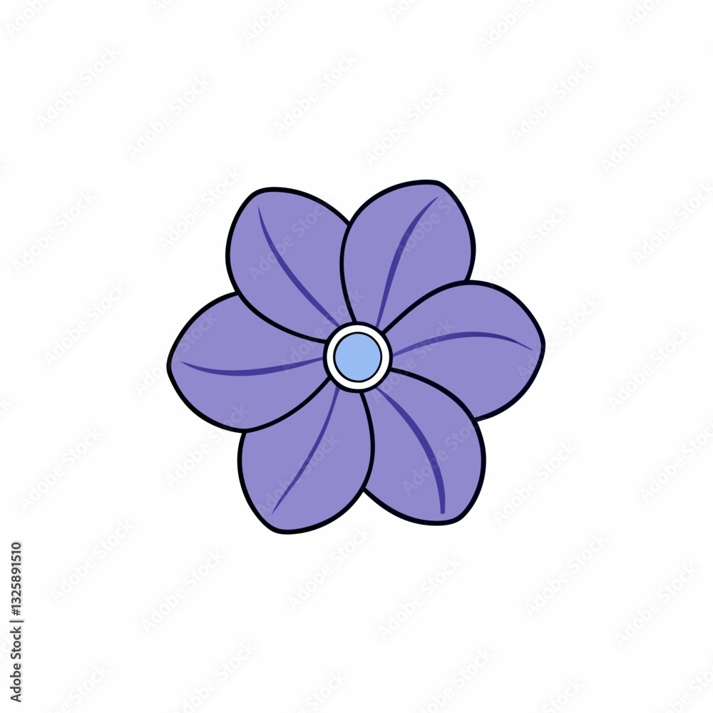 vector illustration of a periwinkle flower vector illustration of a periwinkle flower