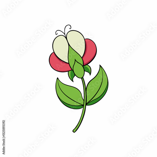 vector illustration of a sweet pea flower