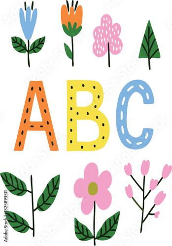 alphabet with flowers