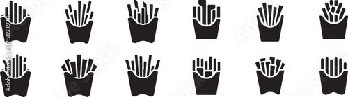 French Fries icon silhouette