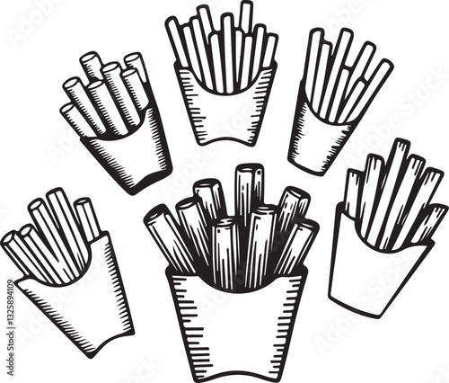 French Fries icon silhouette