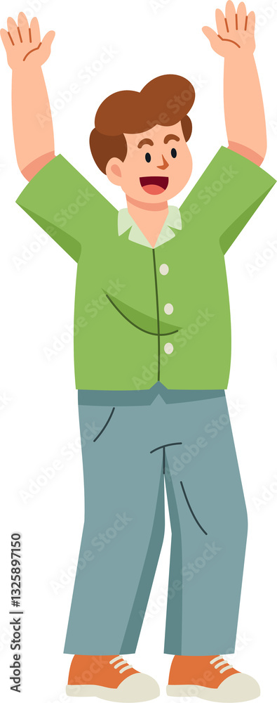 Man raise their hands with happiness and joy. Man raise their hands with happiness and joy.