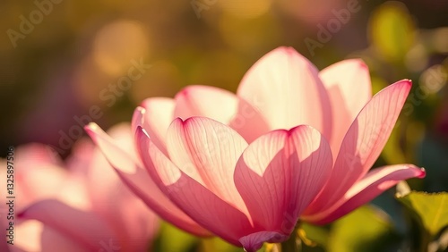 Delicate petals unfolding in the warm sunlight, floral, serenity