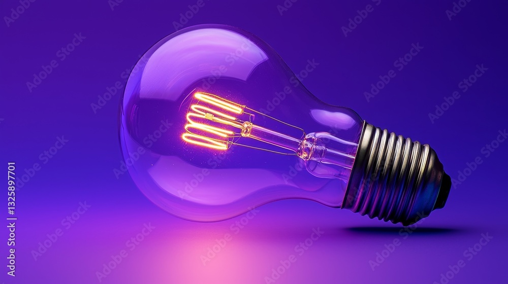 Eye-catching Edison bulb harmonizing with a mesmerizing gradient of blues and purples. Eye-catching Edison bulb harmonizing with a mesmerizing gradient of blues and purples.