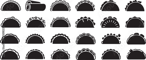Taco icon silhouette
