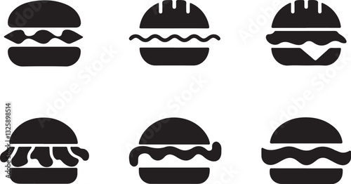 Burger icon silhouette