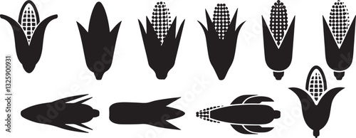 Corn on the Cob icon silhouette