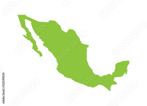 Mexico map green flat design