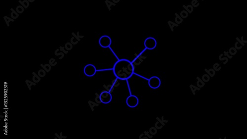 Networking concept. neon line icon animation on transparent background 4k
