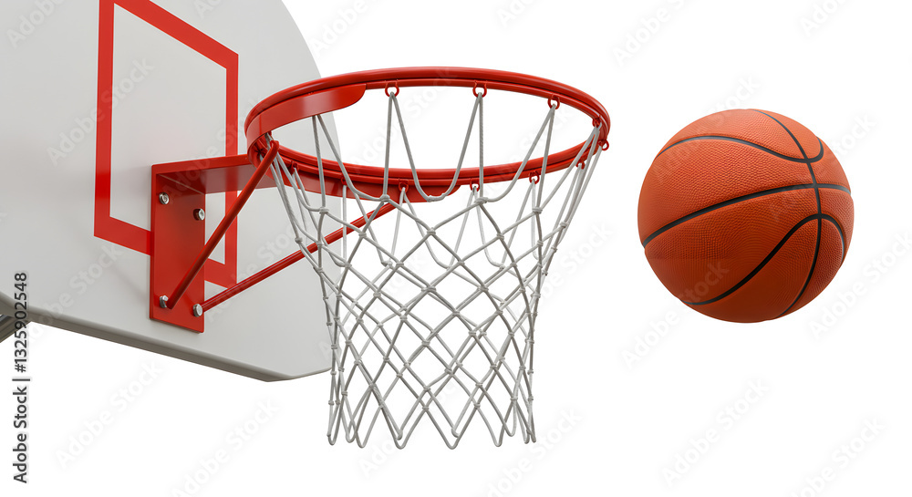 Basketball Hoop and Ball Isolated on White Background
Basketball Hoop and Ball Isolated on White Background