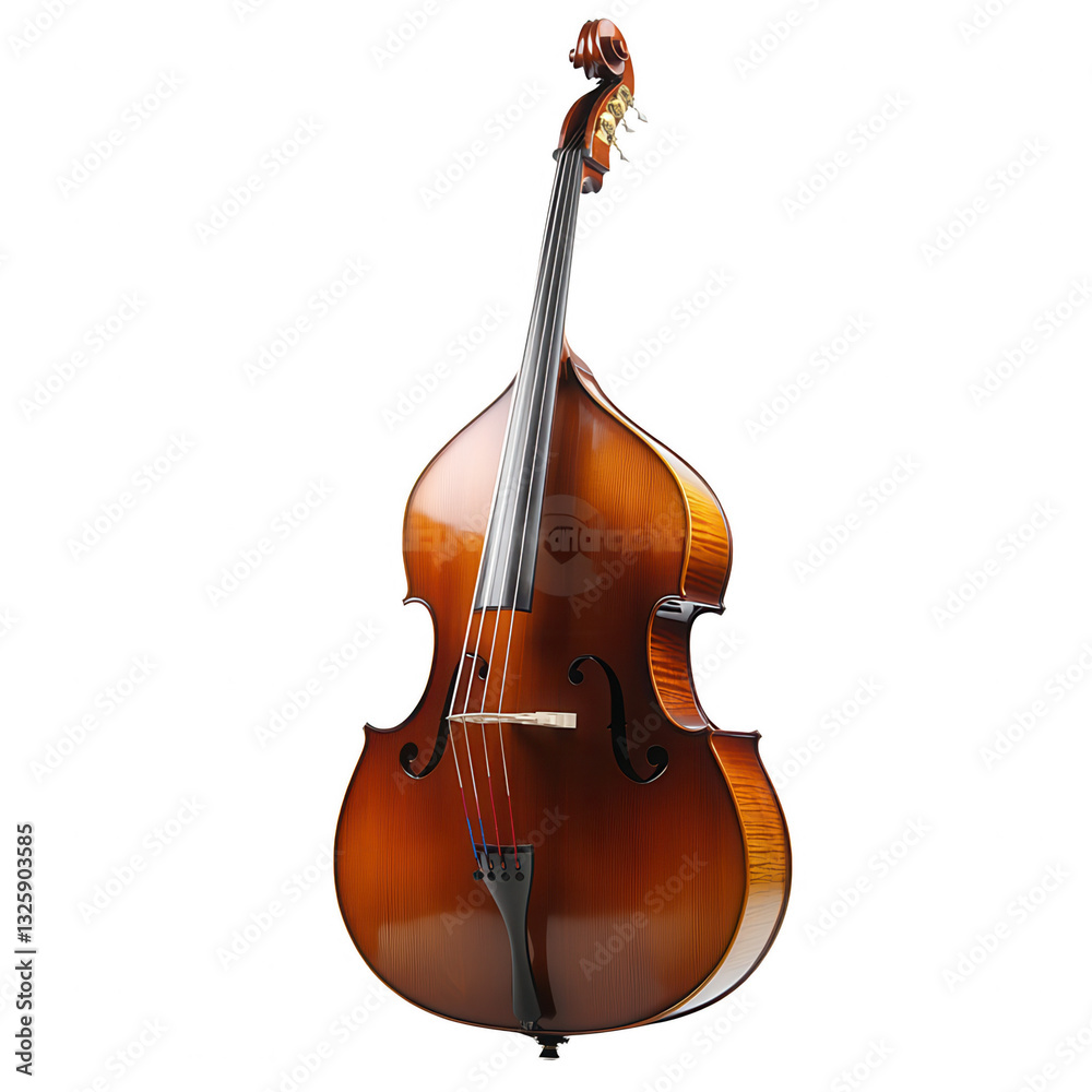 Double Bass with Glossy Lacquered Finish Isolated on White Background.PNG Double Bass with Glossy Lacquered Finish Isolated on White Background.PNG