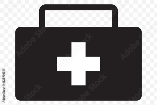 First Aid Icon Flat simple outline set. Black icon of a medical cross. EPS 10.