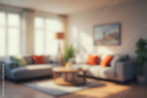 Blurry modern living room interiors. suitabale for your design background project.