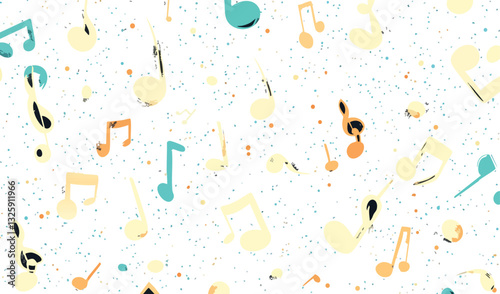 Wallpaper Mural seamless pattern with colorful music icon splashes Torontodigital.ca