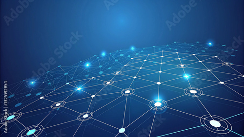 Abstract geometric network technology 
 futuristic digital network background