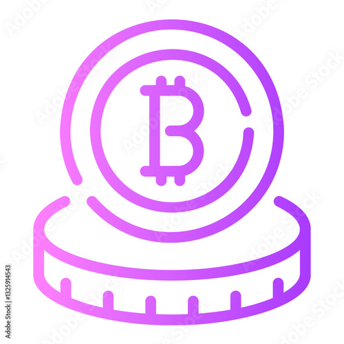 bitcoin Line Gradient Icon