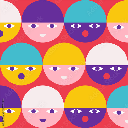 Vector illustration with flat character. Group of fans at sportive event. world championship. Faces of people of different nationalities at stadium during the World game