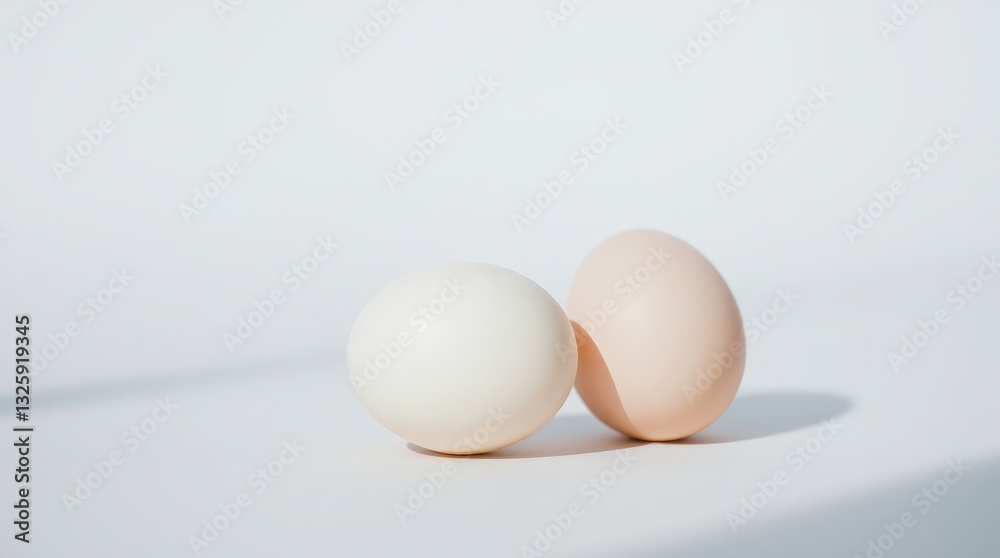 Minimalist White and Beige Easter Eggs with Soft Shadows Minimalist White and Beige Easter Eggs with Soft Shadows