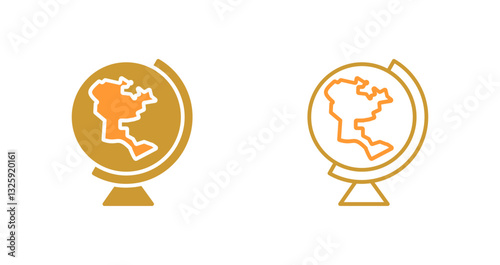 Earth Globe Americas Icon Design