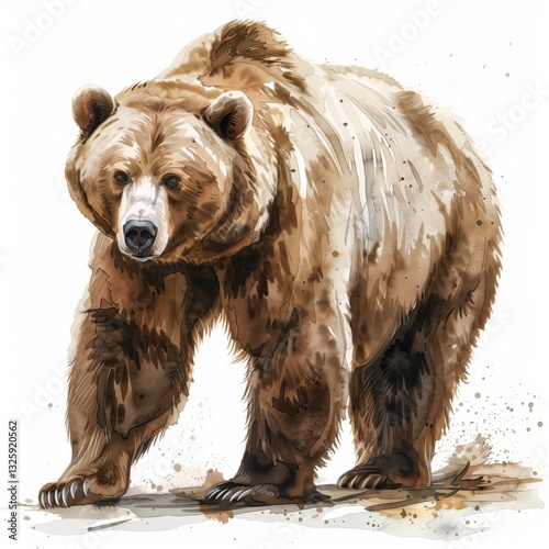 Watercolor style bear