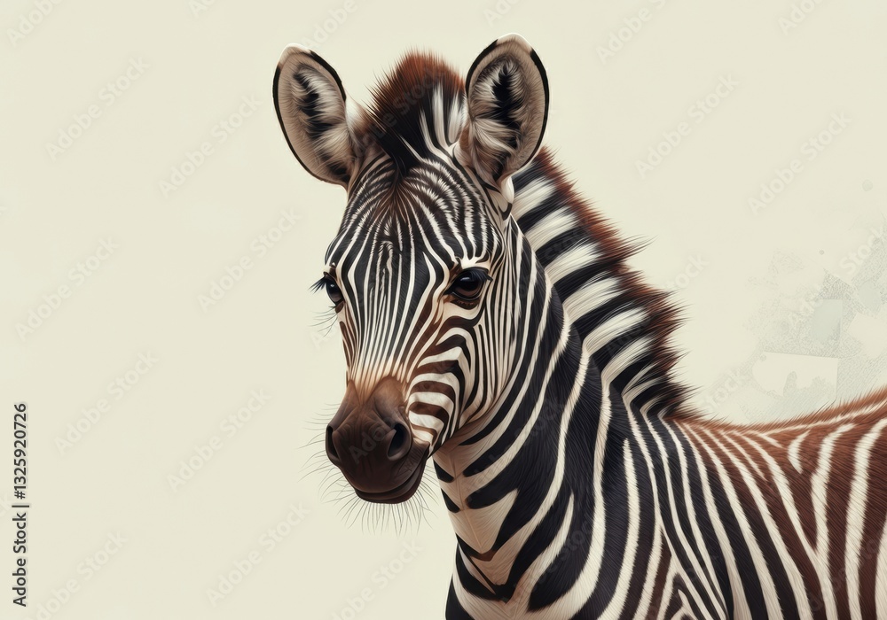 Fototapeta premium Close-up of a zebra showcasing its striking black and white stripes