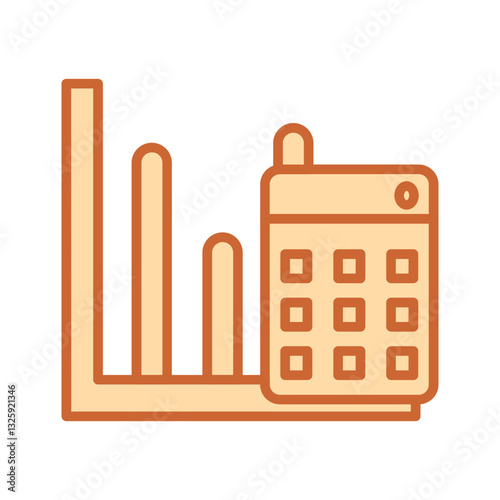 Calculator with Graph Vector Icon