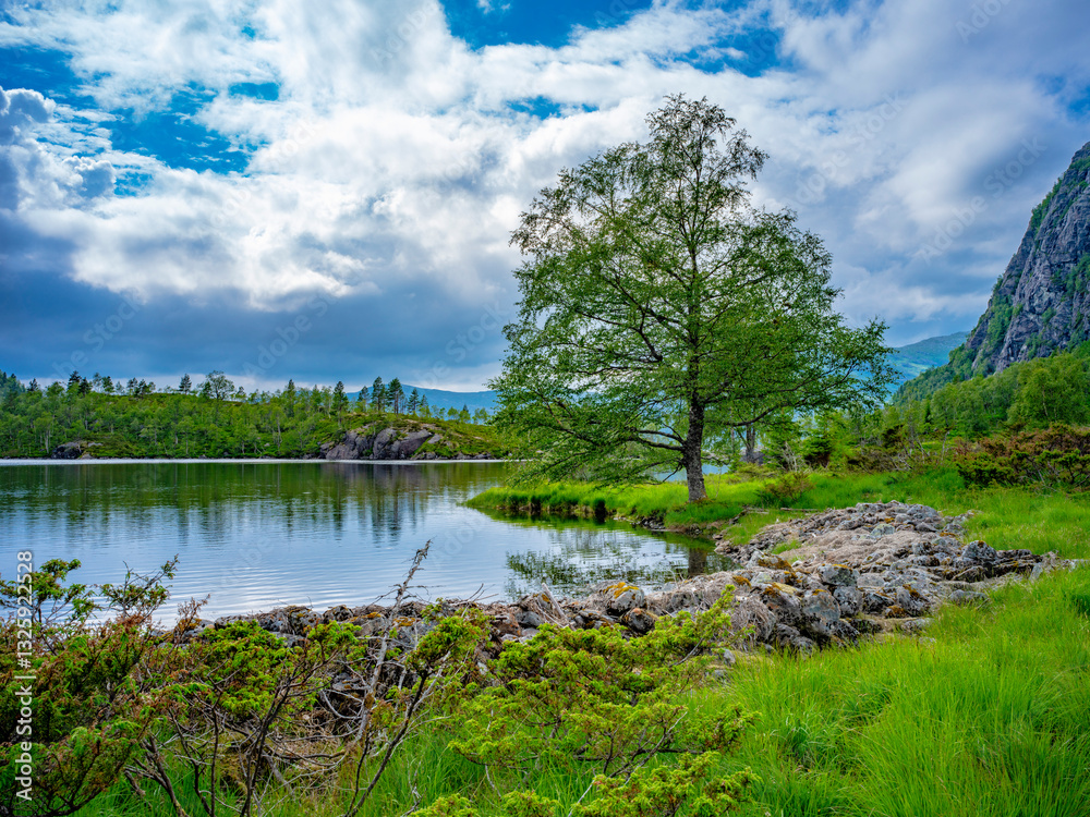 Bergsee im Naturparadies Eidslandet in Norwegen