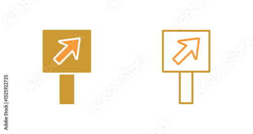 Diagonal Up Right Arrow Icon Design